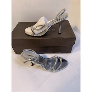 CLUB ZONE SZ 9M SILVER‎ BLING SLINGBACK WOMEN Gemstone Dress Pump